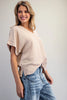 Solid V-Neck Short Sleeve Blouse ✨
