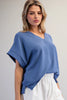 Solid V-Neck Short Sleeve Blouse ✨