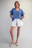 Solid V-Neck Short Sleeve Blouse ✨