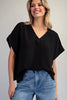 Solid V-Neck Short Sleeve Blouse ✨