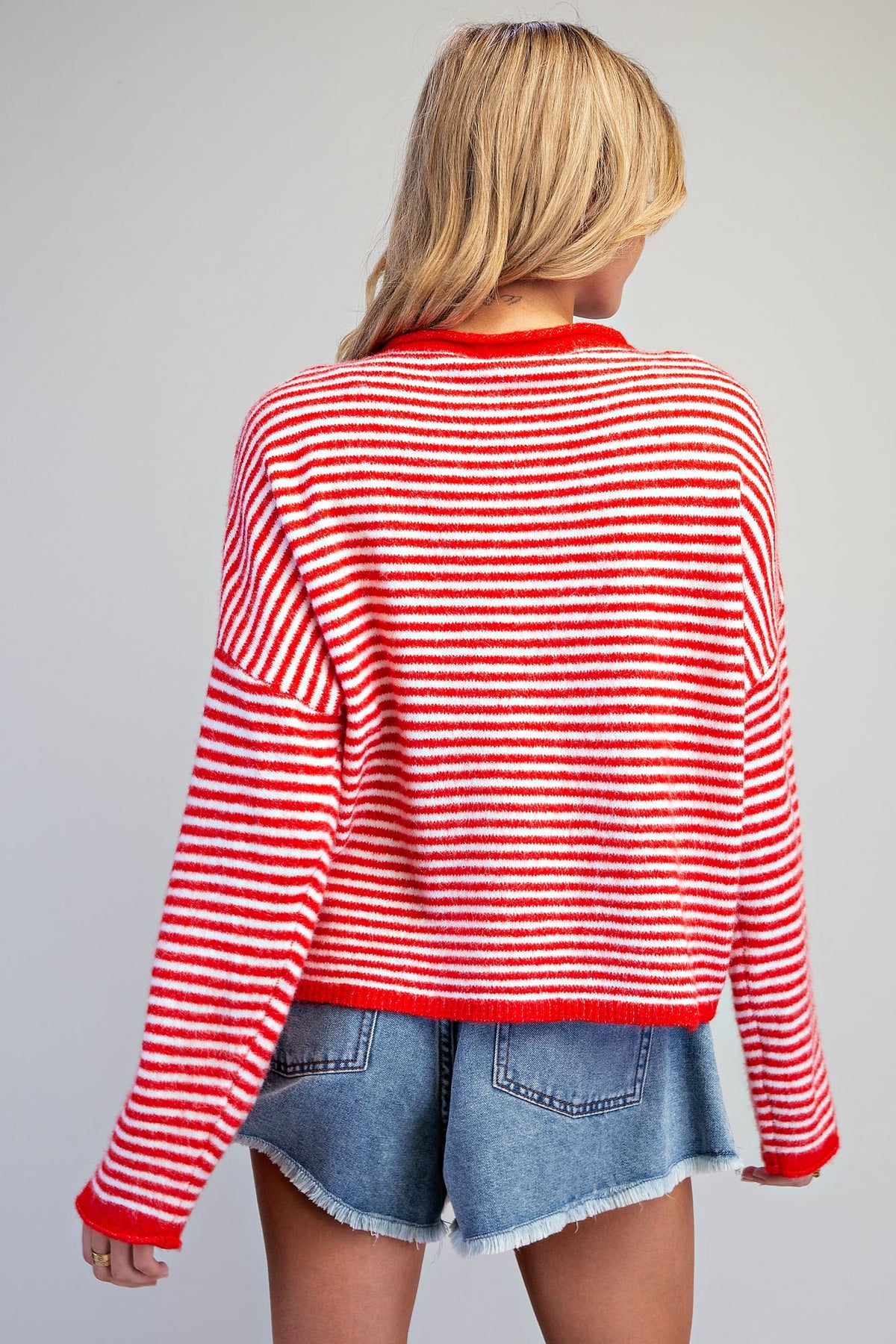Striped button down cardigan