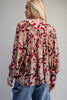 Button down paisley printed blouse with buttoned cuffs