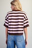 Striped Short Sleeve Knit Sweater