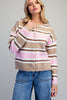 Striped Button Front Cardigan