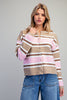 Striped Button Front Cardigan