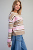 Striped Button Front Cardigan