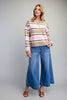 Striped Button Front Cardigan