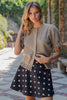 Ruffle Trim Short Sleeve Cardigan