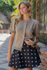 Ruffle Trim Short Sleeve Cardigan