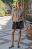 Ruffle Trim Short Sleeve Cardigan