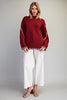 Whipstitch Mock Neck Sweater