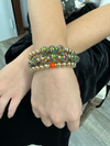 3-strand gold and multi-color disco bead bracelet Bracelets Pink Panache   