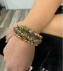 3-strand gold and multi-color disco bead bracelet Bracelets Pink Panache   