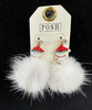 Christmas theme snowman pom-pom earring Earrings Pink Panache   