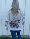 One size fits all cotton knit Santa sleigh relaxed fit top Blouse New York Life   