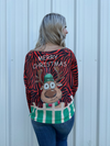 One size fits all cotton knit Christmas reindeer relaxed fit top Blouse New York Life   