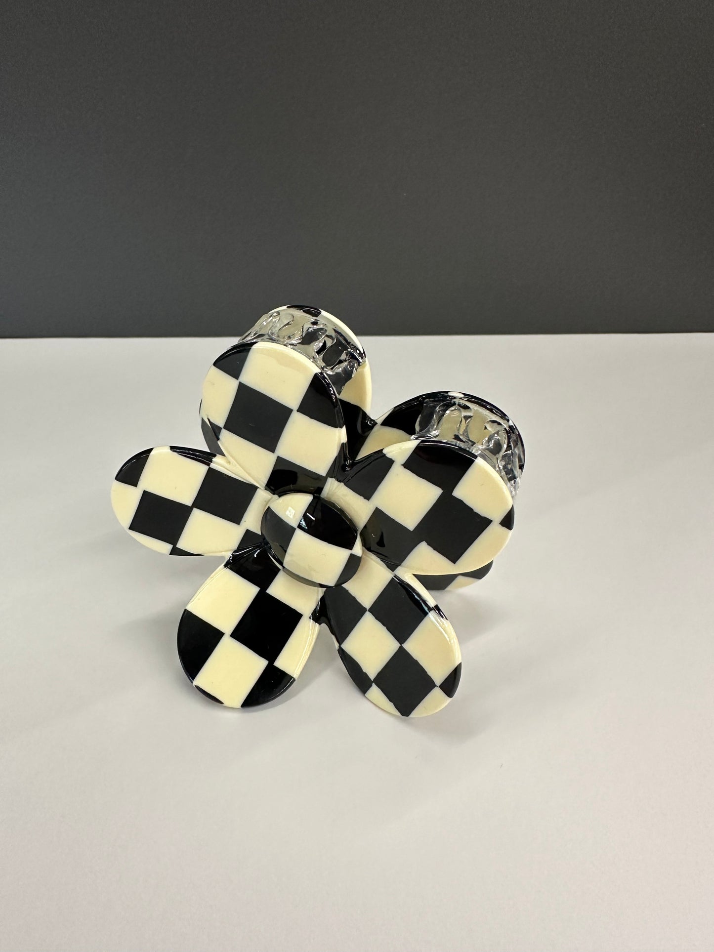 Checkerboard hair clip