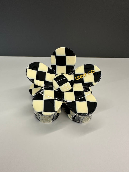 Checkerboard hair clip