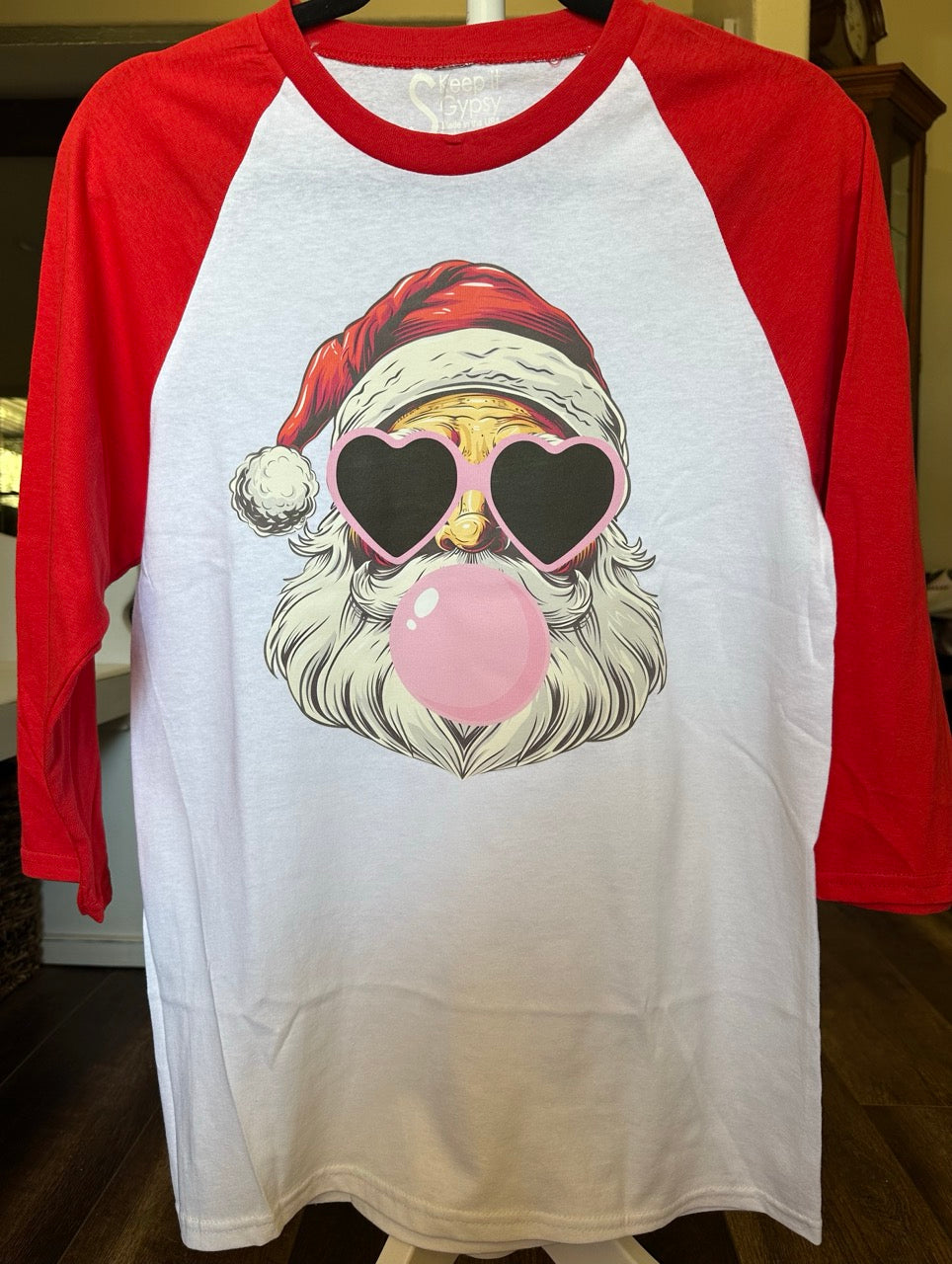 Santa blowing bubble Raglan Sleeve T-Shirt