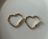 Gold heart wire earrings