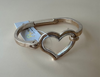 Heart hinged metal bracelet