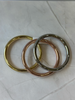Gold, rose gold, and silver bangle bracelet set