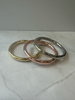 Gold, rose gold, and silver bangle bracelet set