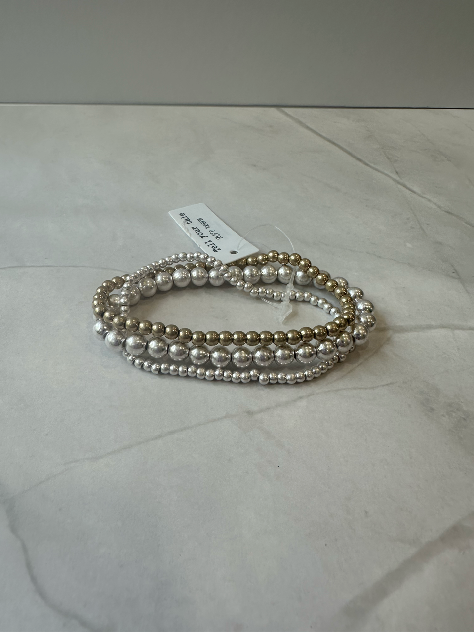 Gold and silver beads bracelet