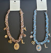 Scarf necklace with charms