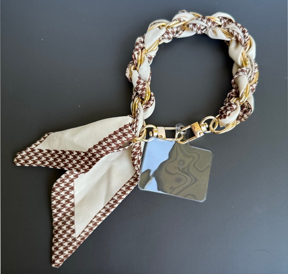 Scarf phone case wrist wrap keychain/purse charm