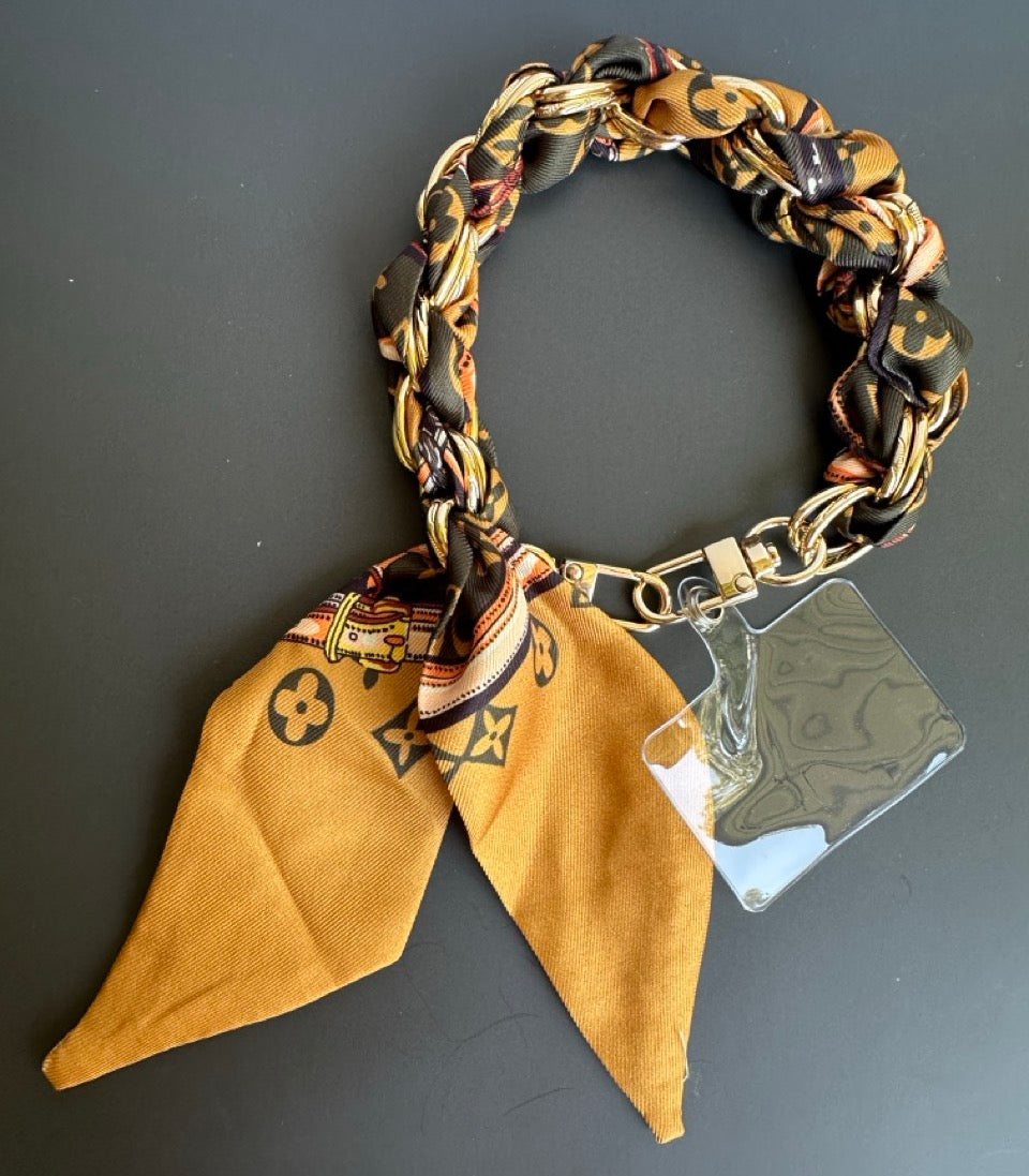 Scarf phone case wrist wrap keychain/purse charm