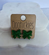Doohickies 15mm Christmas sparkle bow stud earrings