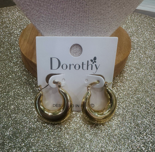 Kenze Panne thick gold hoop earrings