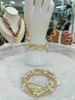 Avenue T water resistant gold and pearl bracelet