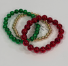 Christmas colors beads 3 strands bracelet