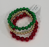 Christmas colors beads 3 strands bracelet