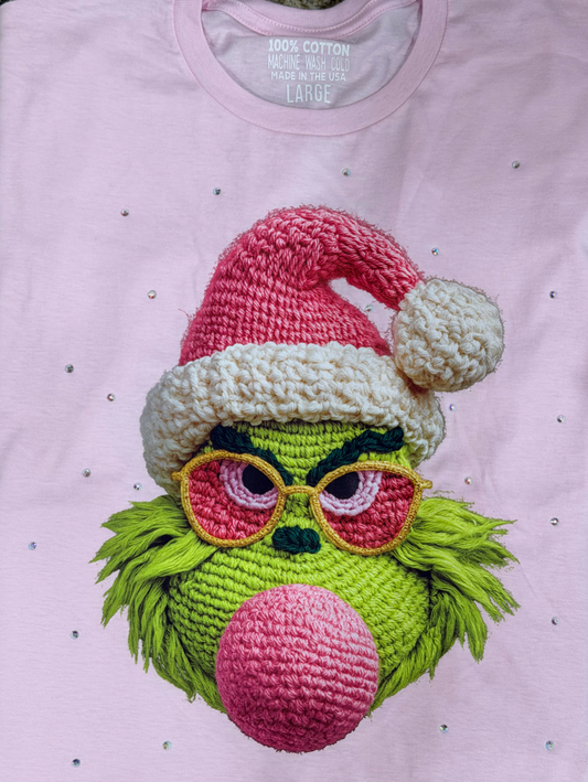 Green guy bubble crochet with Bling T-Shirt