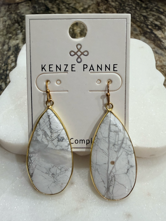 Speckled Stone Teardrop Earrings