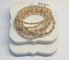 Six-set gold and silver bead water resistant bracelets
