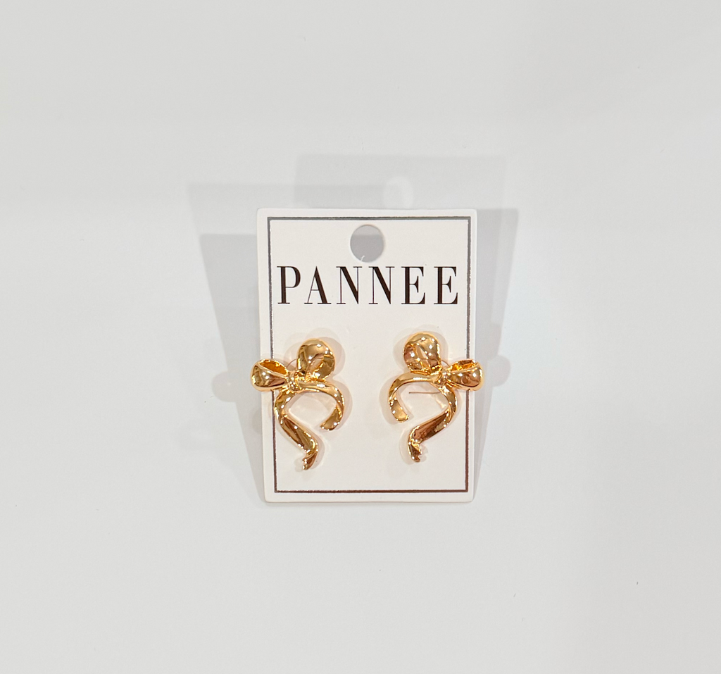 Pannee gold bow earrings