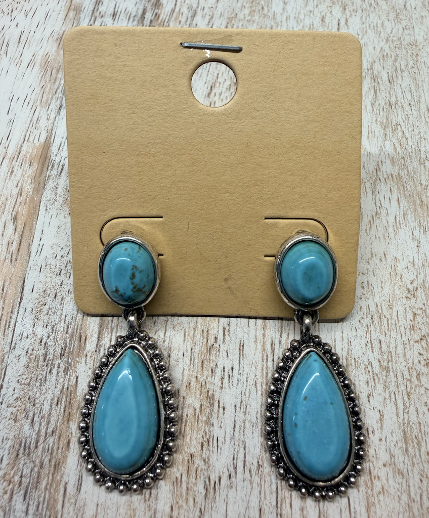 Turquoise antique style earrings