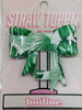 Green and white straw topper