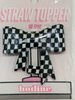 Black and white checkered straw topper