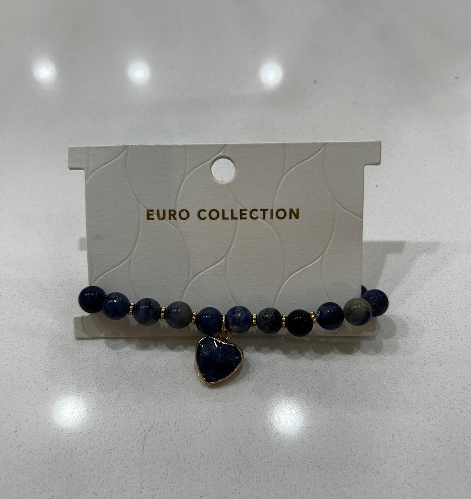 Blue heart bead bracelet