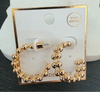 Gold beaded hoop earrings on a display card with 'Gold Dipped' text.