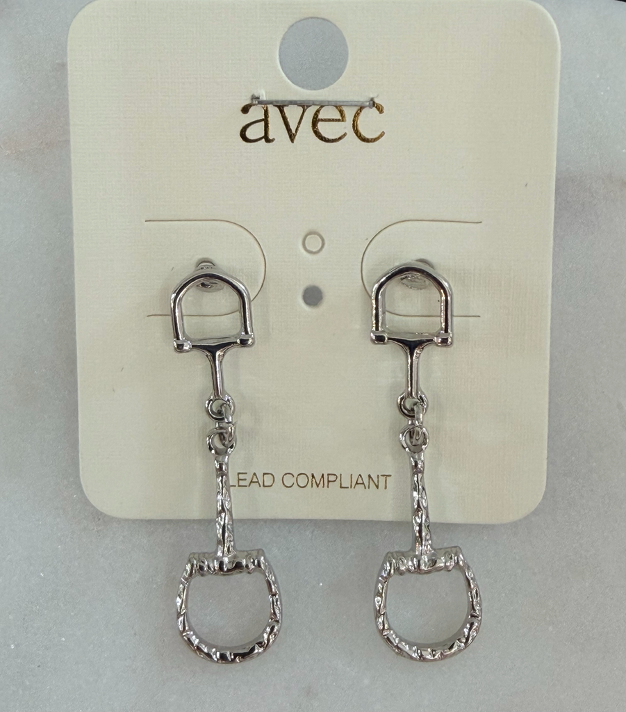 Silver horsebit earrings