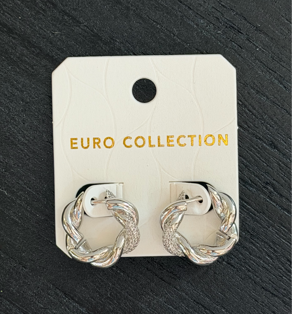 Silver rope earrings