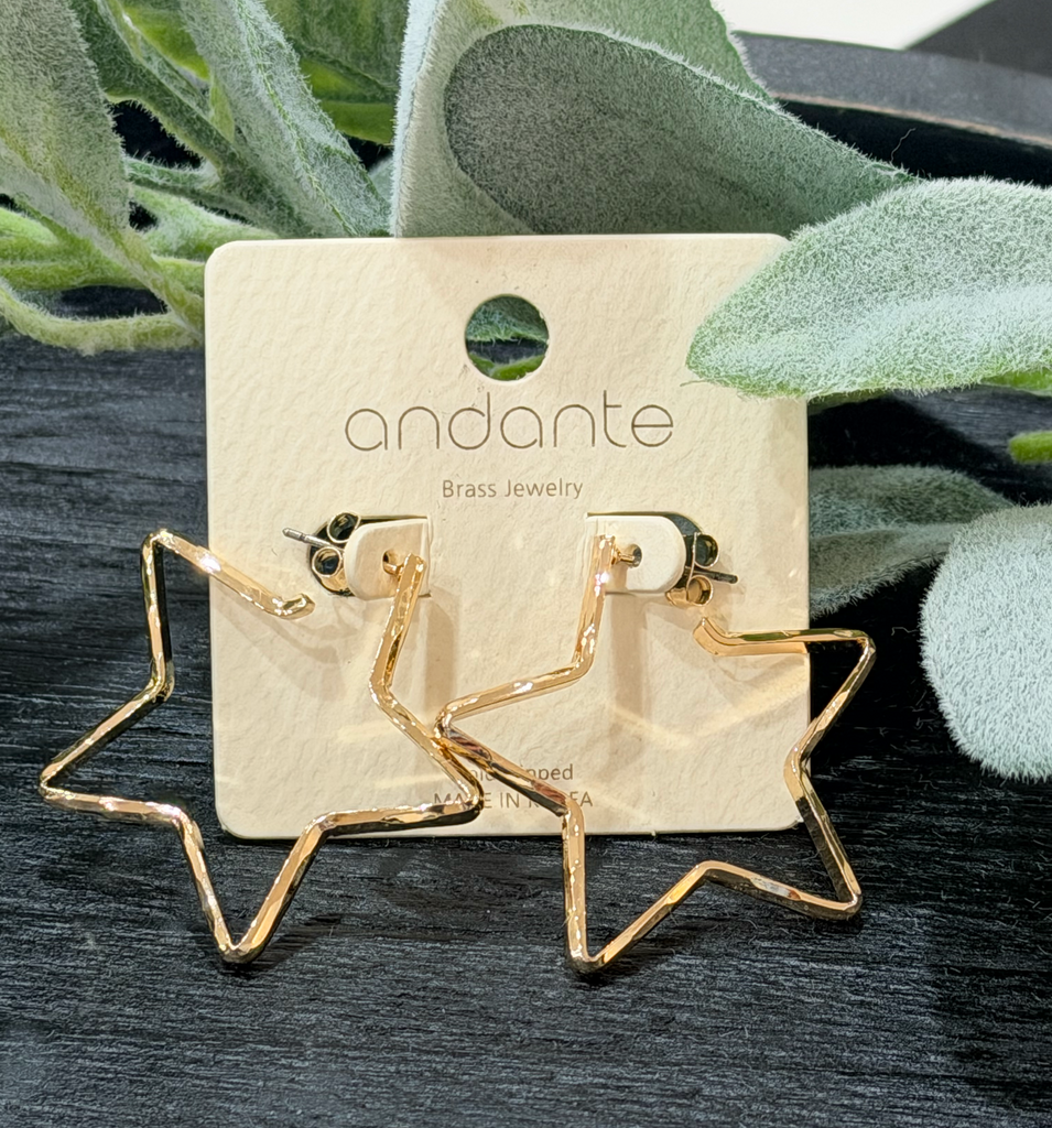 Gold toned star earrings
