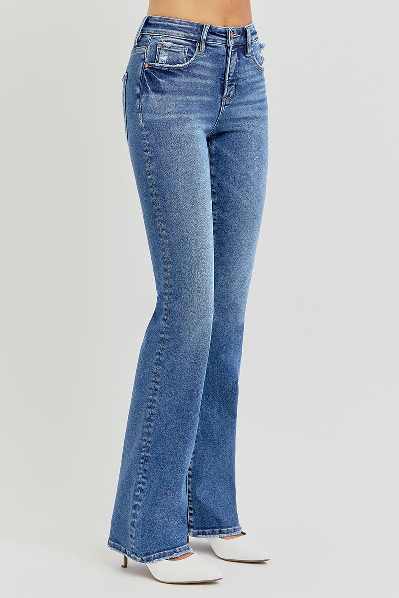 Risen tummy control high rise straight jeans