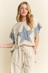 Mineral Washed Denim Star Sleeveless top